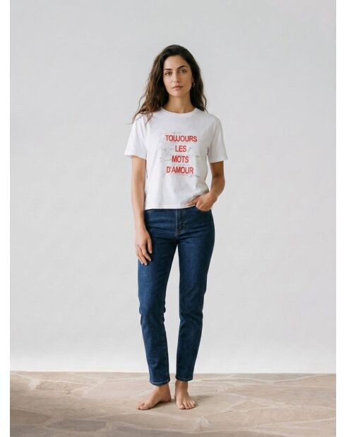 T-Shirt Milan blanc/rouge