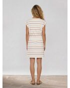 Kurzes Marinière-Kleid aus Baumwolle in Ecru