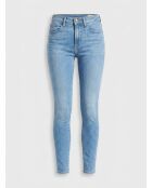 721 Mittelblaue Skinny-Jeans mit hohem Bund