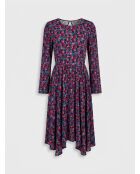 Schnürkleid mit mehrfarbigem Aufdruck