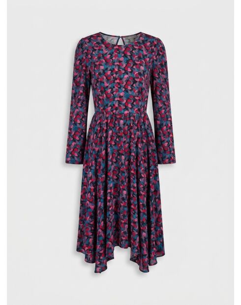 Schnürkleid mit mehrfarbigem Aufdruck