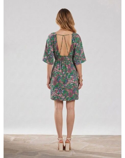 Oliza grün/mehrfarbiges Kleid