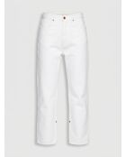 Weiße Boyfriend-Jeans