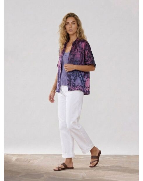 Blusa Clyde in misto seta lilla