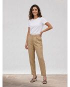 Beigefarbene Hose Philou aus Leinenmischung