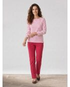 Parin Marin T-shirt van biologisch katoen ecru/roze