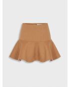 Jupe en Laine mélangée Gabardine camel