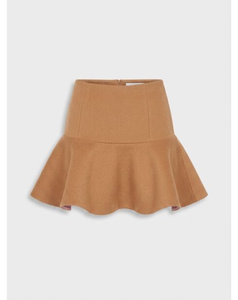 Rok van wolmix van camel-gabardine