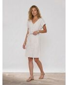 Cianelle ecrufarbenes gestreiftes kurzes Kleid