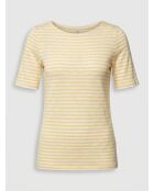 T-Shirt rayé jaune/blanc