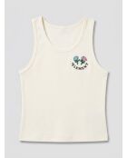 Crop-Top Tank Smile aus 100% Bio-Baumwolle ecru