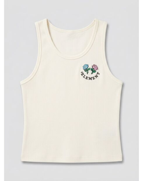 Crop-Top Tank Smile aus 100% Bio-Baumwolle ecru