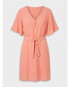 Rosafarbenes bedrucktes Midikleid Cathy