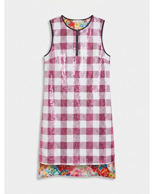 Saint-Tropez rosa/weißes Paillettenkleid