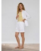 Weißer Blazer aus 100% Leinen mit 1 Knopf