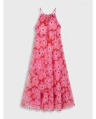 Rosa bedrucktes Kontrollkleid