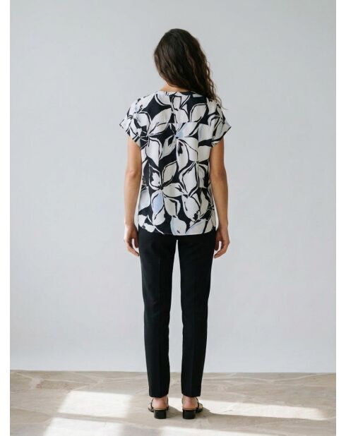 Camicia Colombes in misto lino nera