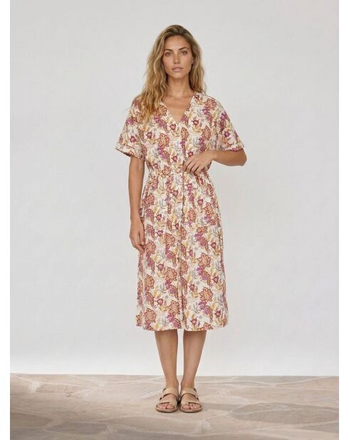 Epolo Kleid bedruckt ecru/mehrfarbig