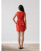 Tess rot/orangefarbenes Kleid
