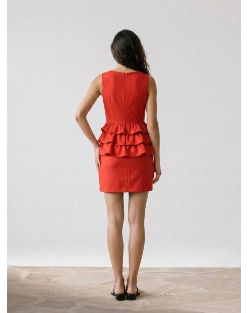 Tess rot/orangefarbenes Kleid