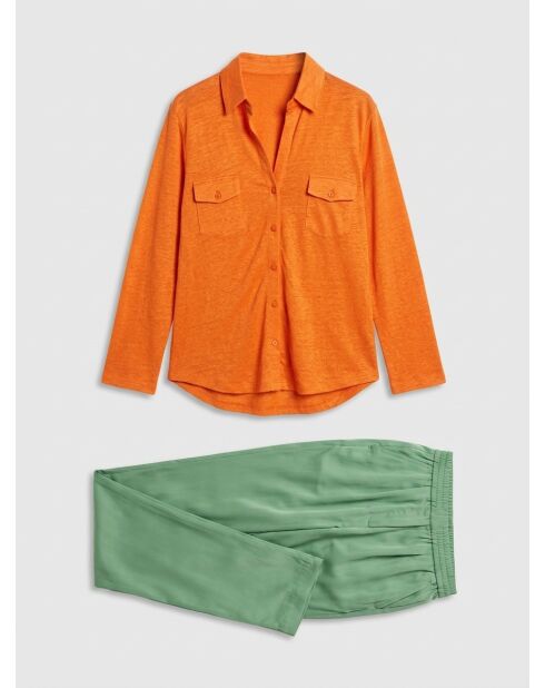 Camisa Quassilda Apricot 100% lino