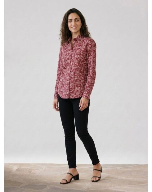 Blush medium rood overhemd van 100% biologisch katoen