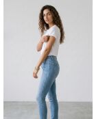 721 Mittelblaue Skinny-Jeans mit hohem Bund