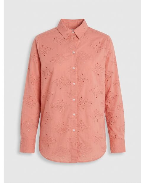 Camisa bordada calada en palisandro de Ebrizia