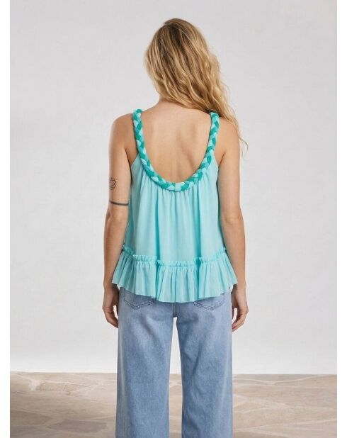 Wassergrünes Crinkle Top
