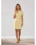 Gelbes Popeline-Kleid aus Mikro-Biobaumwolle