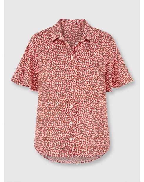Fantine shirt met rood aardbeienpatroon