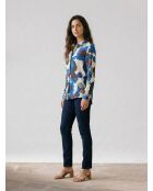 Blouse Letta imprimée bleue
