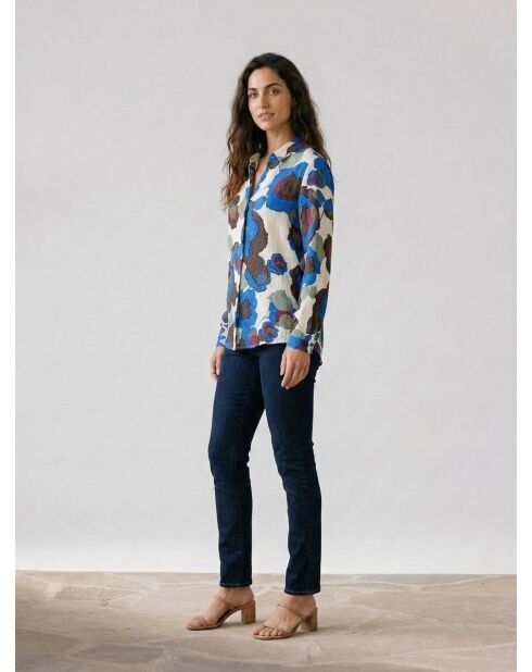 Blusa estampada azul Letta