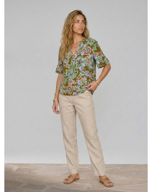 Rica veelkleurige top met bloemenprint