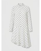 Robe Raipur asymétrique à pois blanche