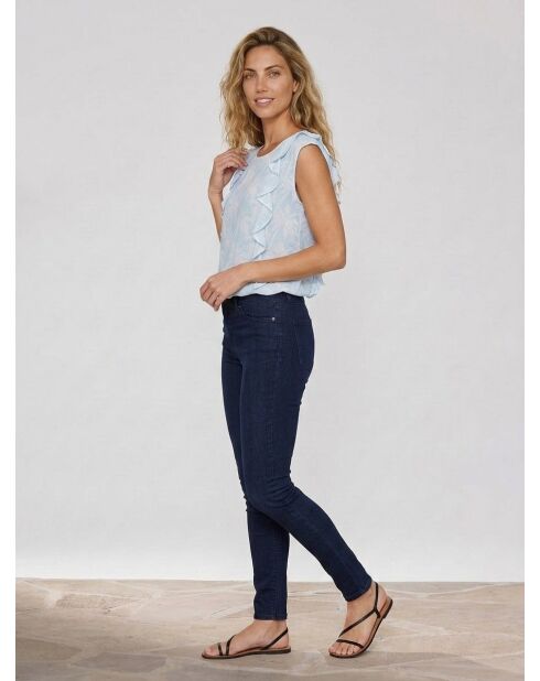 Haden himmelblaues Top mit Palmenmuster