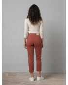 Jean délavé en Toile de coton 7/8 marron