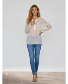 Weiße transparente Wegerichbluse