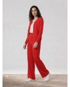 Gilet  uni boutonnée rouge