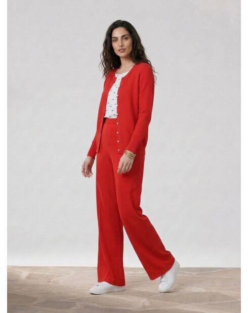 Chaleco rojo liso abotonado