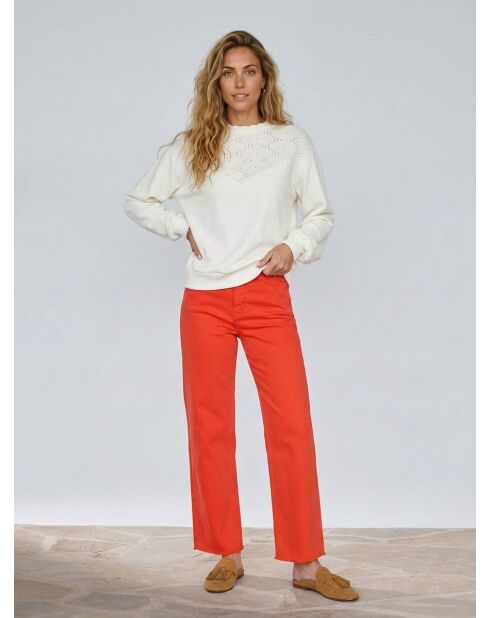 Jean 80's bord franc orange vif