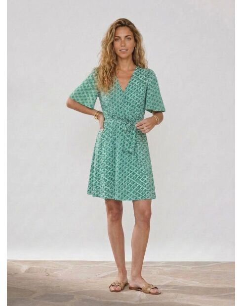 Rmarilou jurk met chlorofylle geometrische print