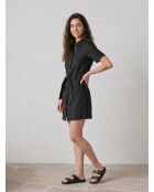Schwarzes Kleid Rila aus Leinenmischung
