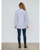 Blouse Popelin rayée bleue
