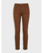 Gerly Taillierte Jeans aus haselnussfarbenem Baumwollsegeltuch