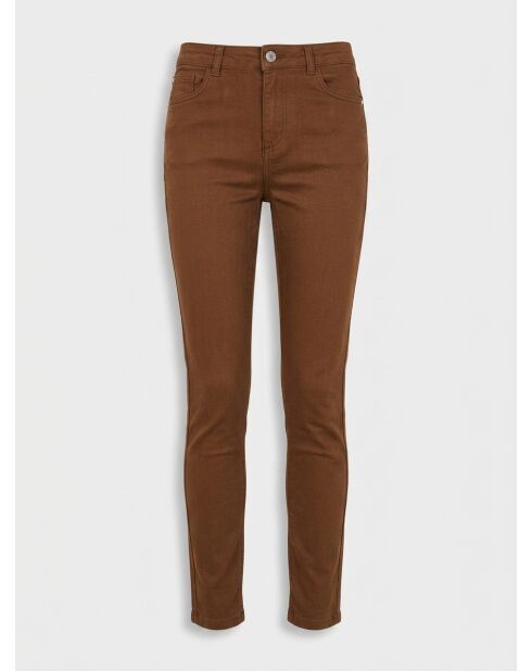 Jeans aderenti Gerly in tela di cotone color nocciola