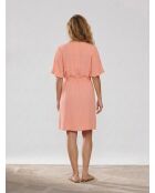 Rosafarbenes bedrucktes Midikleid Cathy