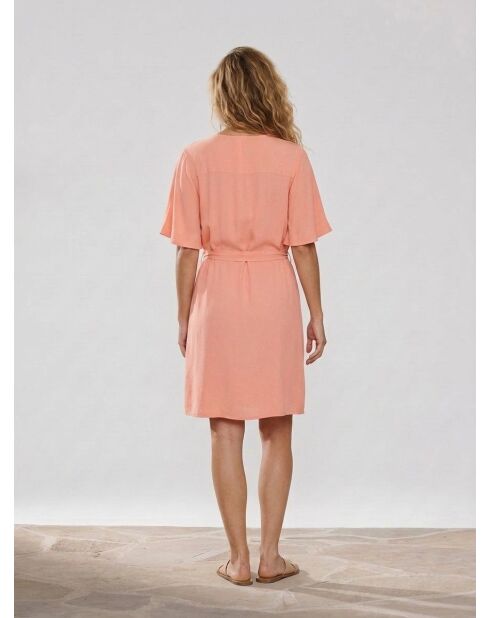 Rosafarbenes bedrucktes Midikleid Cathy