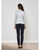 Veste blazer 100% Soie argentée