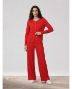 Gilet  uni boutonnée rouge